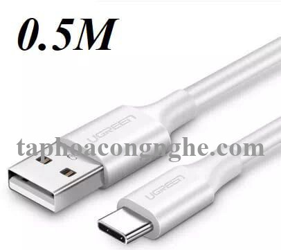 Ugreen 60120 0.5M màu trắng Cáp USB-A sang Type C cao cấp US287 30060120